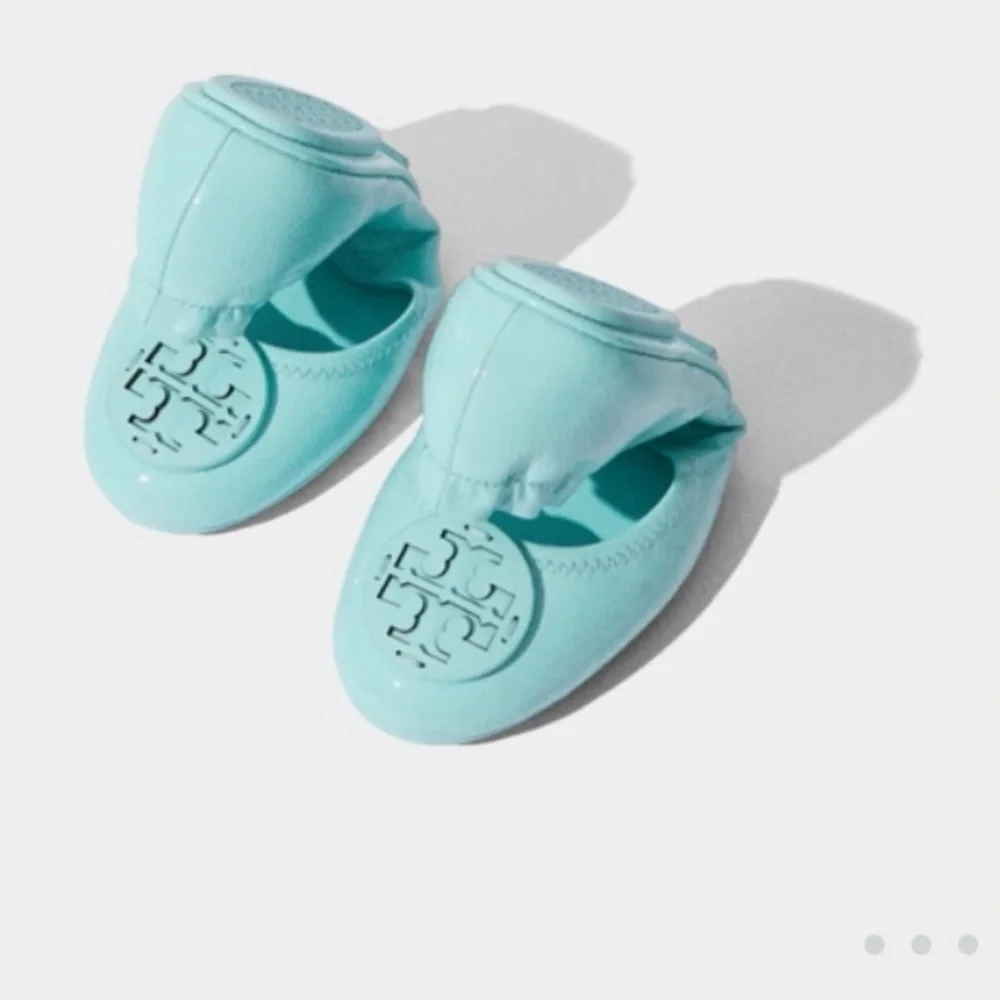 Tory Burch Blue Minnie Travel Ballet